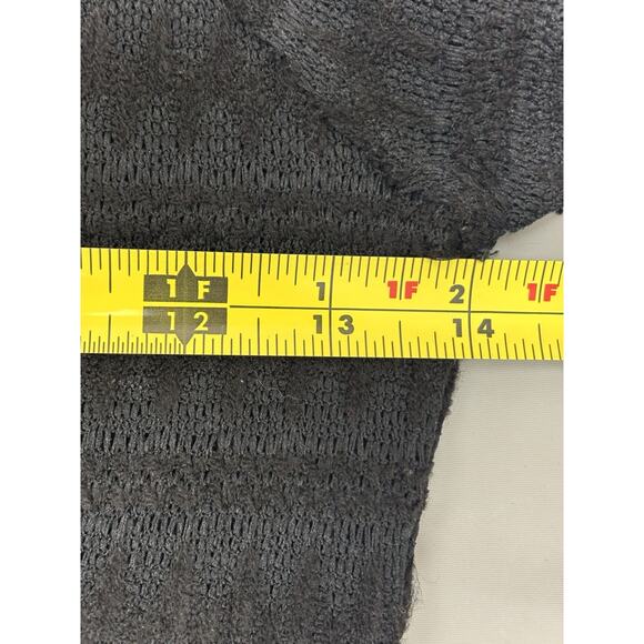 FREE PEOPLE Textured Stretch Knit Flounce Mini Dress Women's Small Black Boho - Picture 5 of 11